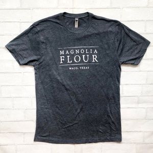 Magnolia Flour Waco Texas Gray and White next level TShirt medium